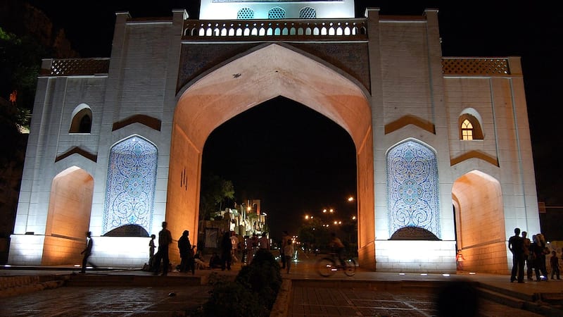 quran gate or darvazeh quran old gate in the entrance of shiraz